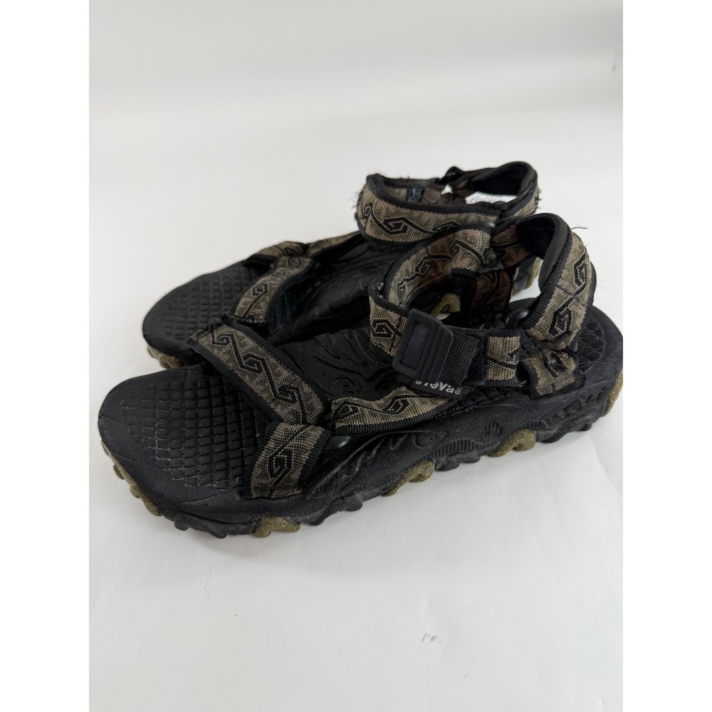 Teva Valkyrie Womens 9W Sport Sandals Black Olive Geometric Hiking Trail F08K7 - Picture 4 of 7